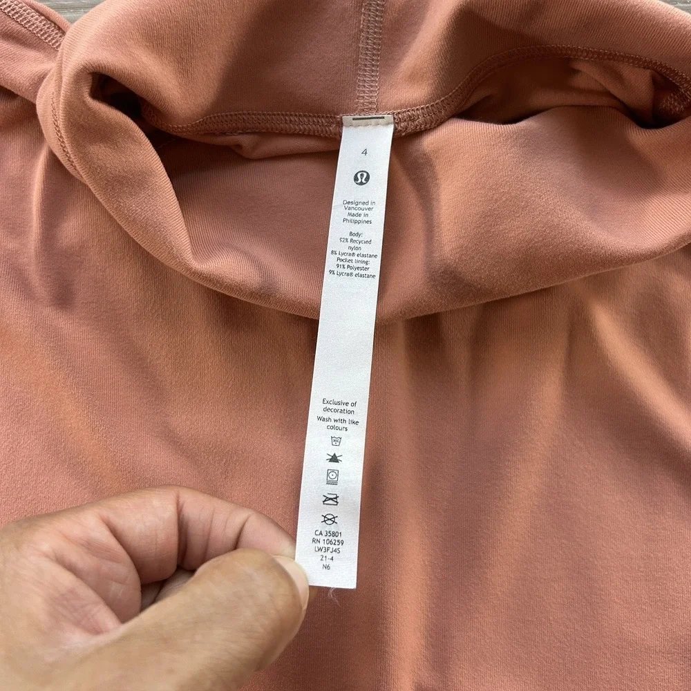 Lululemon Size 4 Coral Ready To Rulu Pullover  With Funnel Neck Thumbhole Pocket